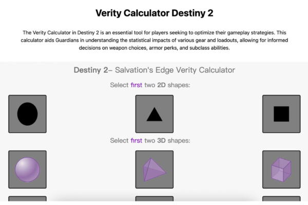 Verity Calculator Destiny 2